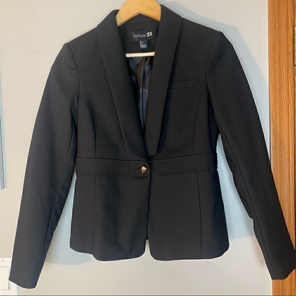 Forever 21 One-button long sleeve blazer jacket